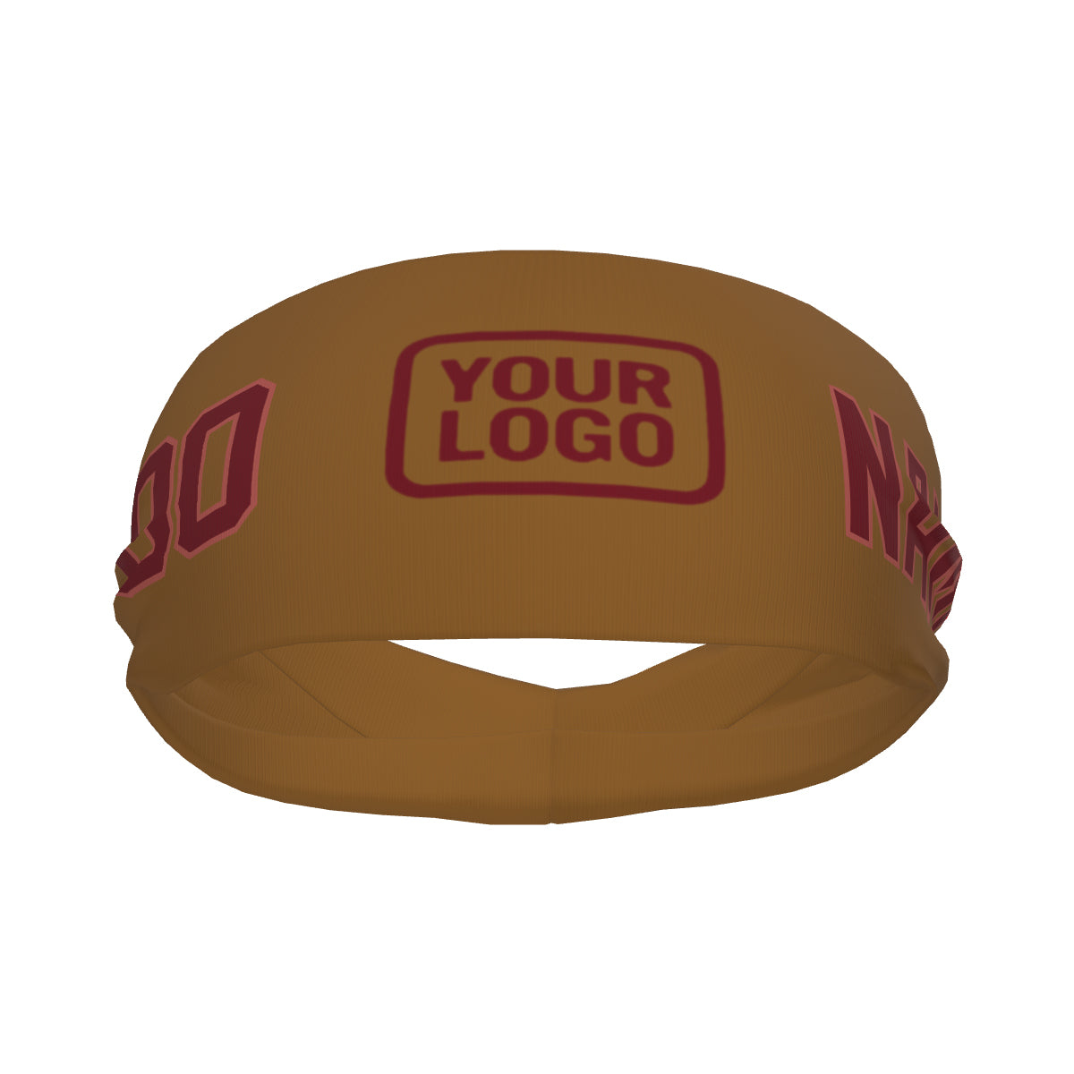 Custom Khaki Crimson Red Sports headband