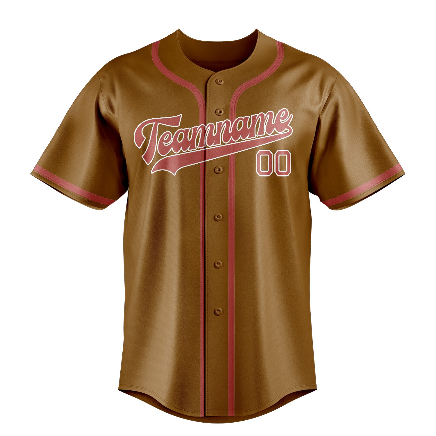 Custom Khaki Copper Rose Baseball Jersey