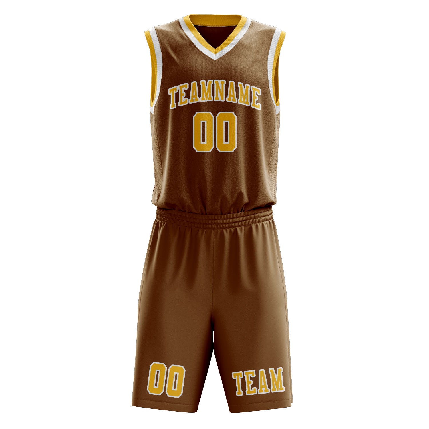 Custom Khaki Gold Basketball Set