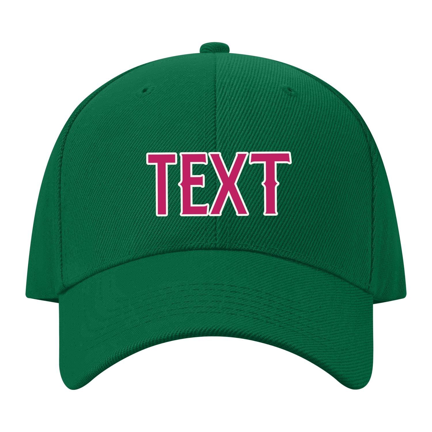 Custom Dark Green Light Pink Hat 22B21813