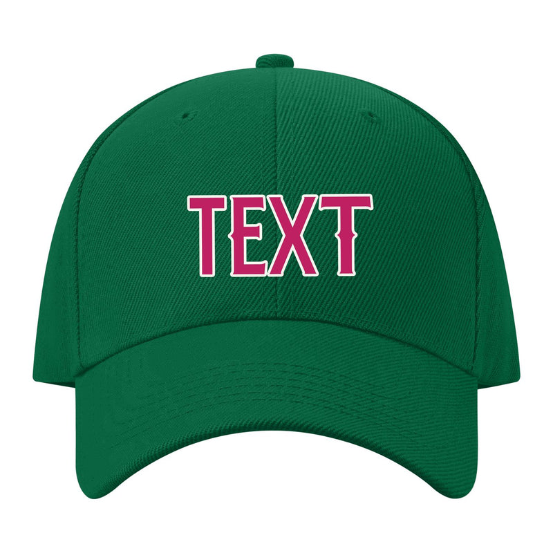 Custom Dark Green Light Pink Hat 22B21813
