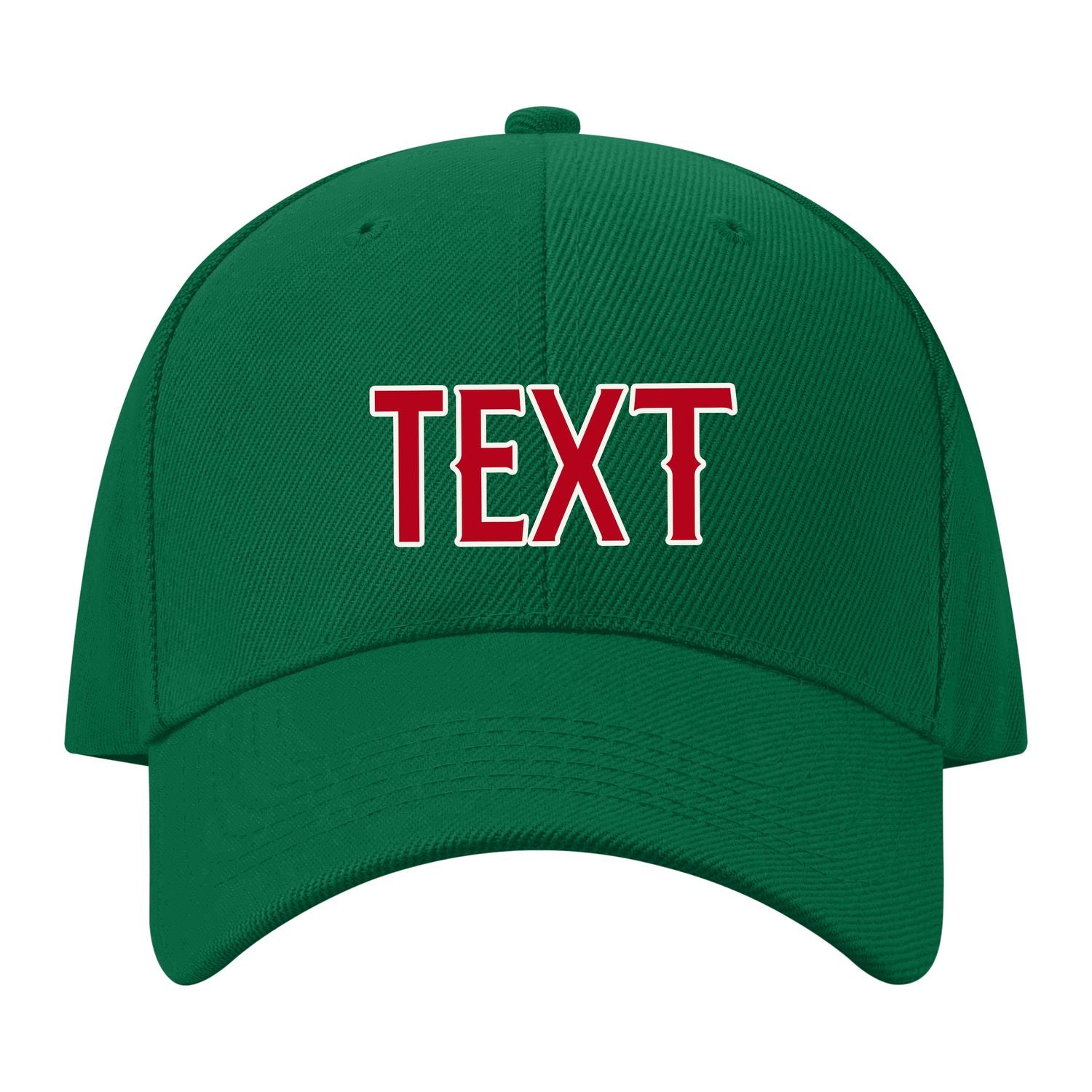 Custom Dark Green Crimson Red Hat 22B21814