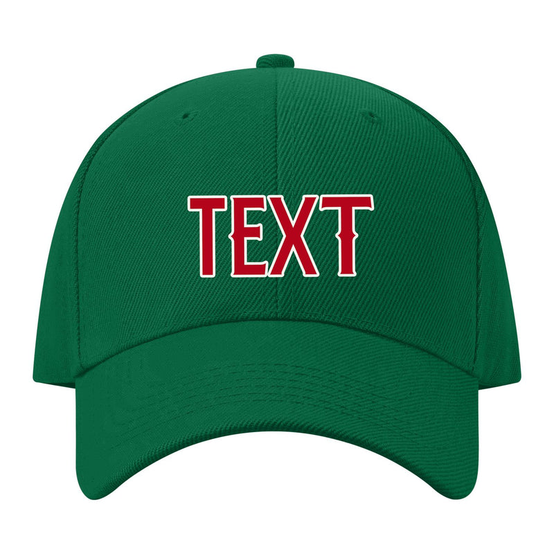 Custom Dark Green Crimson Red Hat 22B21814