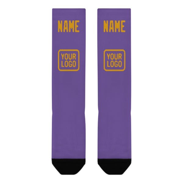 Custom Light Purple Yellow Knee-High Sock