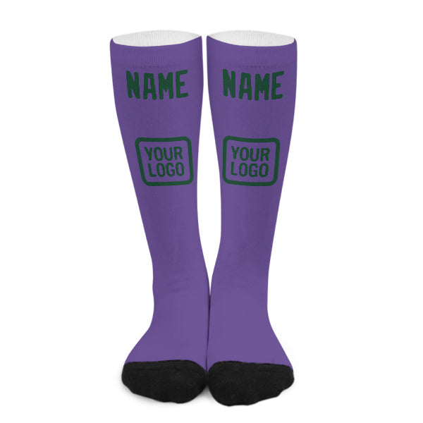 Custom Light Purple Green Knee-High Sock