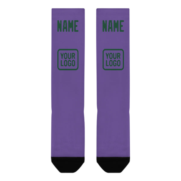 Custom Light Purple Green Knee-High Sock