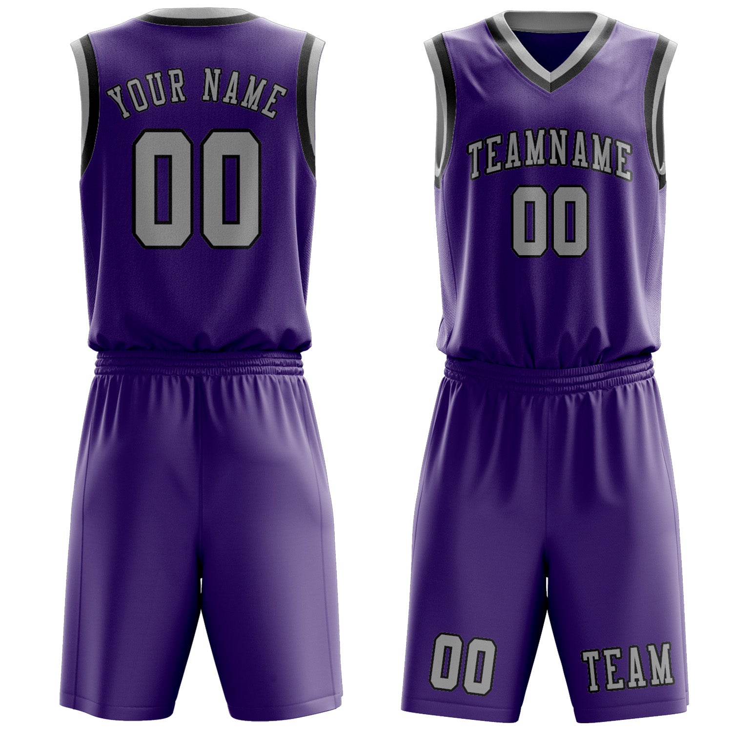 Custom Light Purple Gray Basketball Set