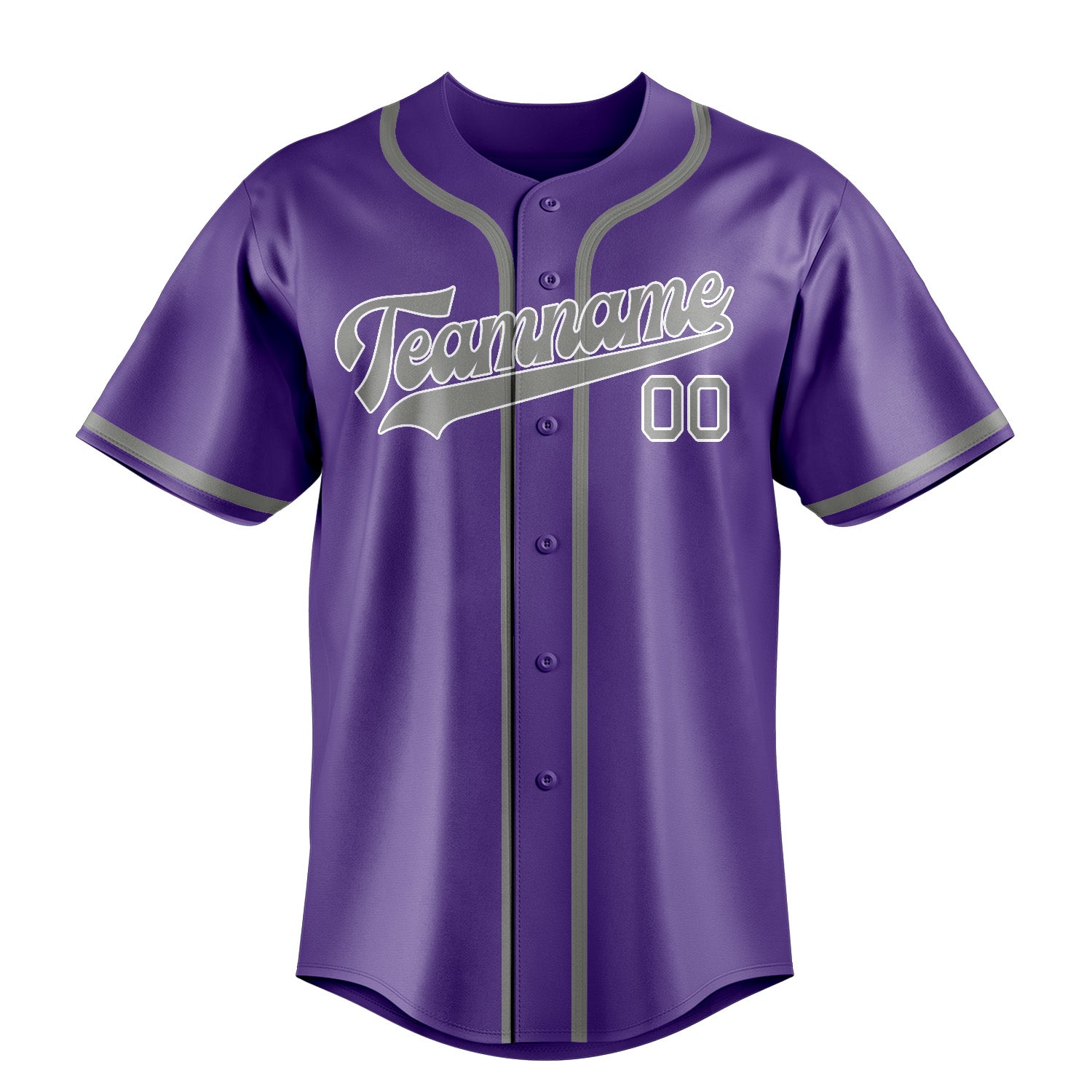 Custom Light Purple Gray Baseball Jersey