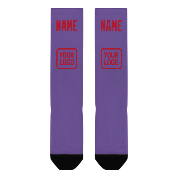 Custom Light Purple Red Knee-High Sock