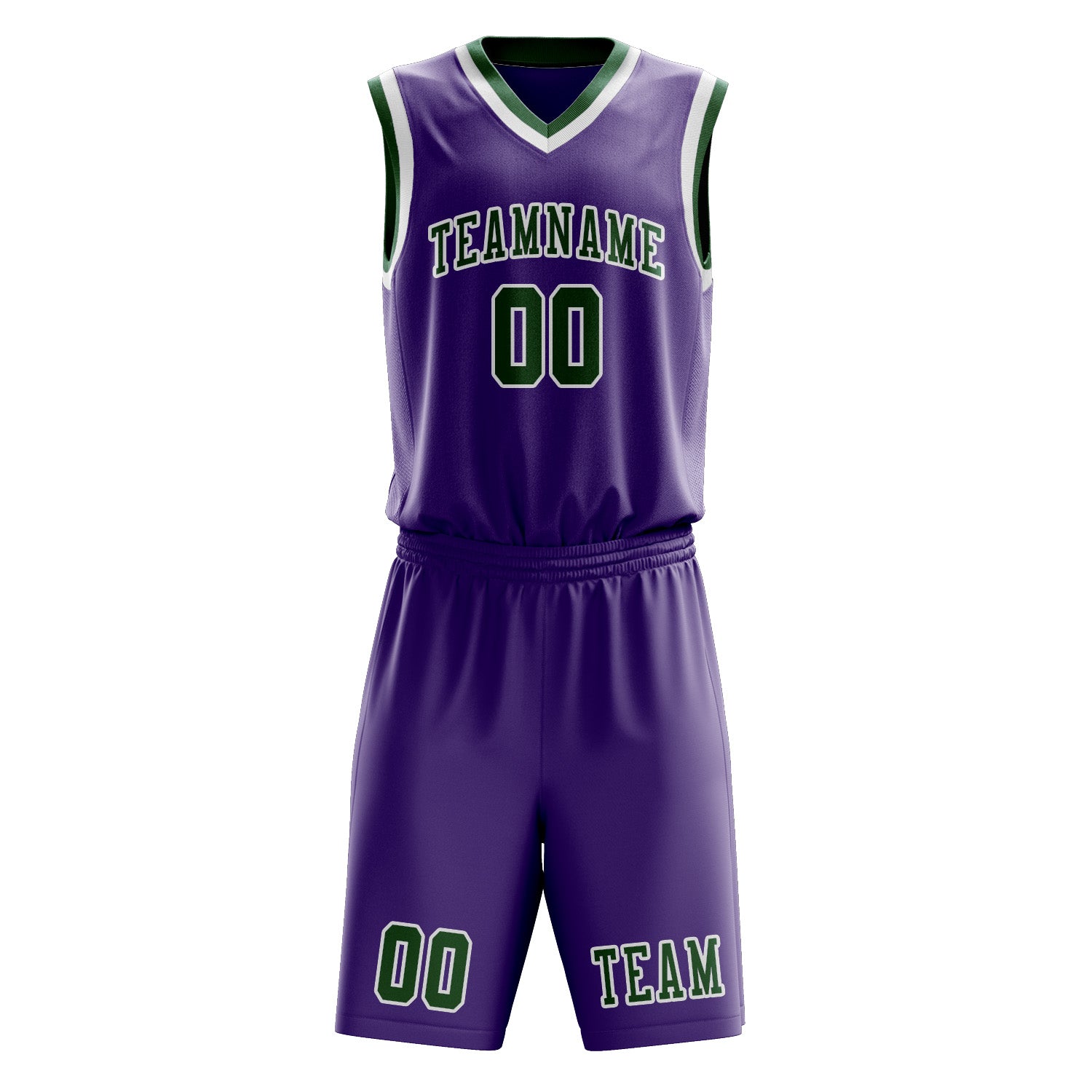 Custom Light Purple Green Basketball Set