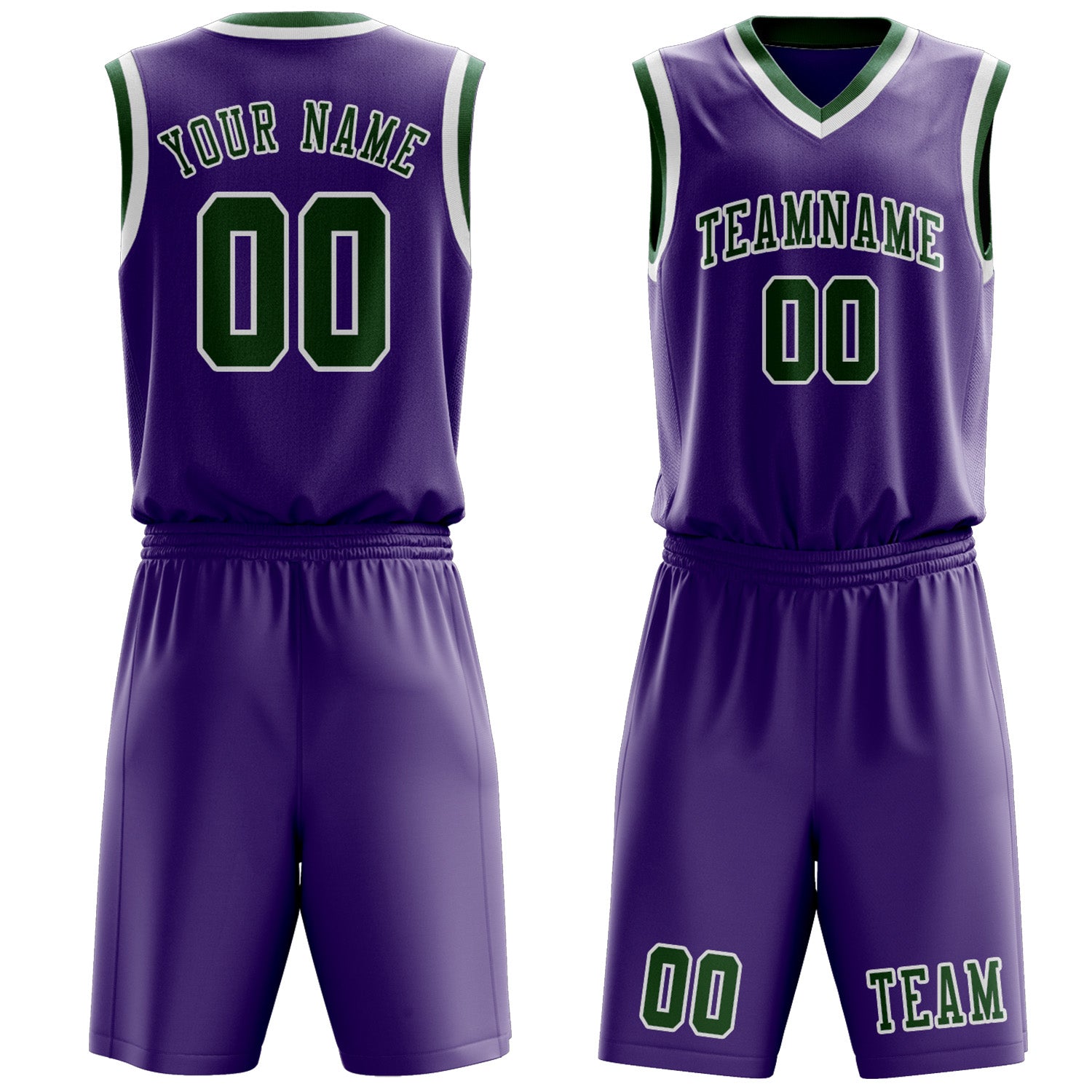 Custom Light Purple Green Basketball Set