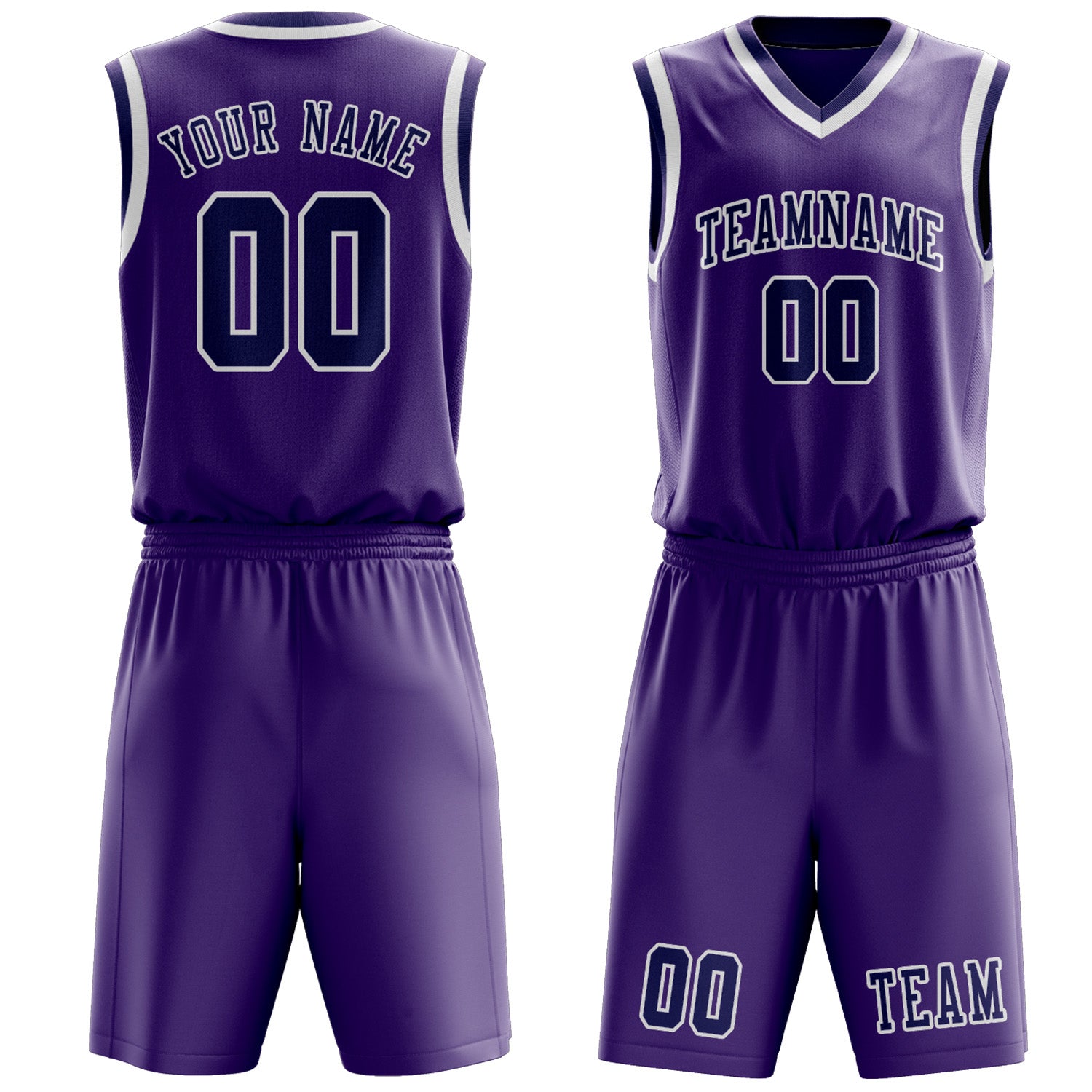 Custom Light Purple Purple Basketball Set