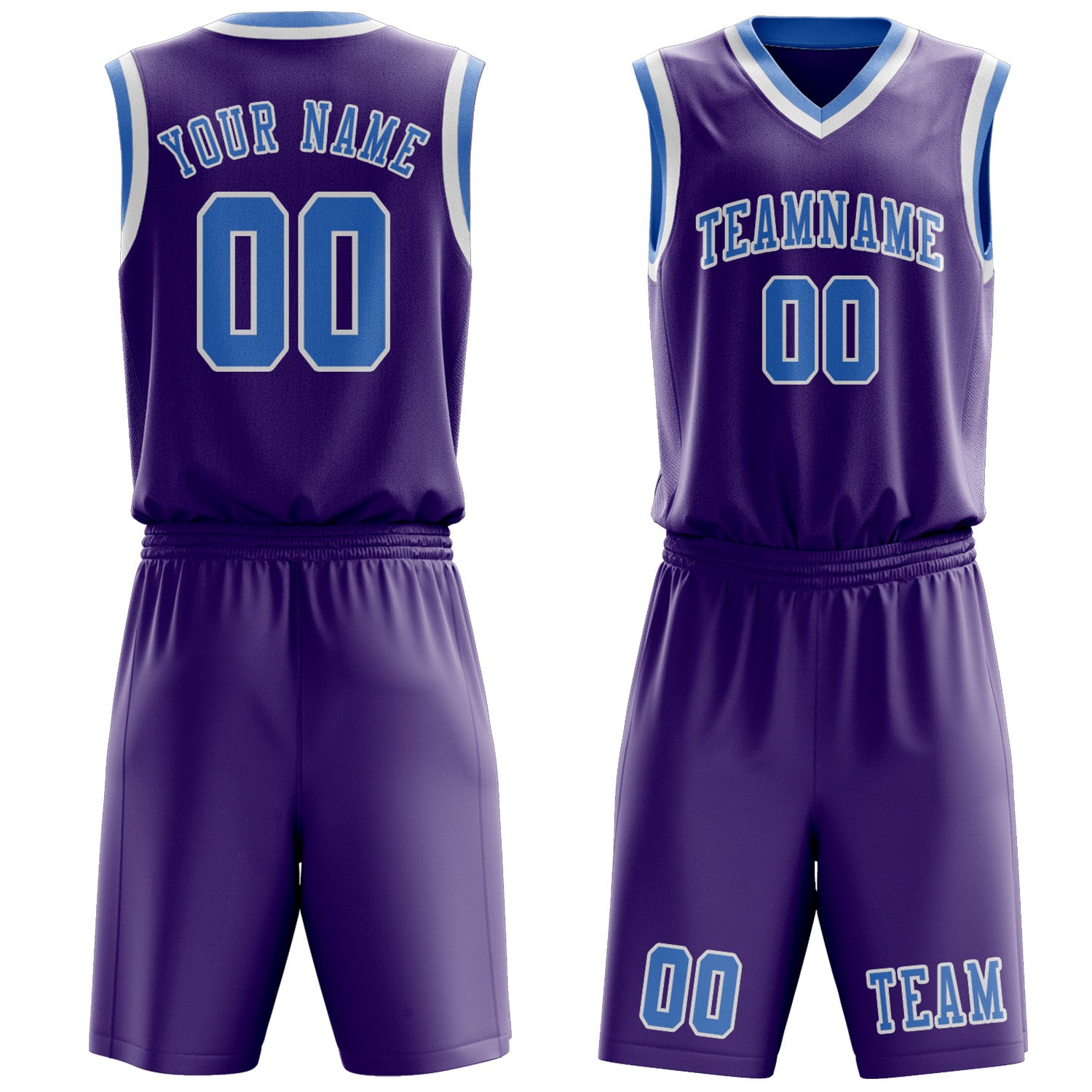 Custom Light Purple Light Blue Basketball Set