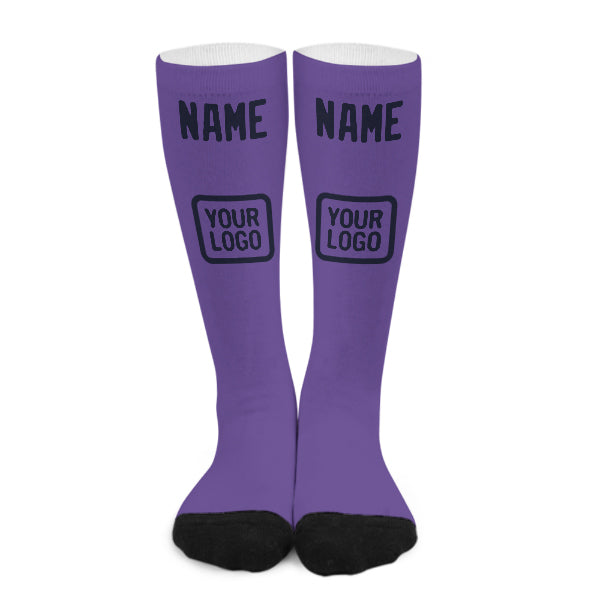 Custom Light Purple Navy Knee-High Sock