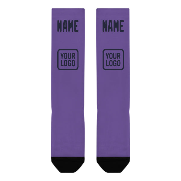 Custom Light Purple Navy Knee-High Sock