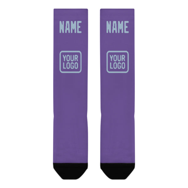 Custom Light Purple Light Blue Knee-High Sock