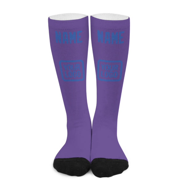 Custom Light Purple Sky Blue Knee-High Sock