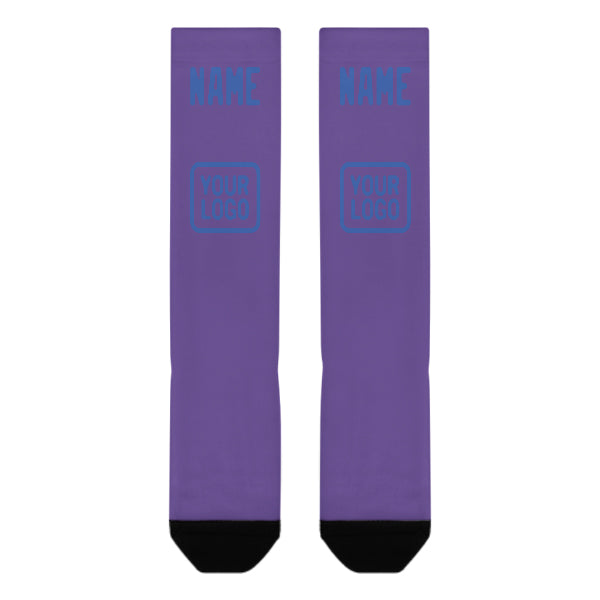 Custom Light Purple Sky Blue Knee-High Sock
