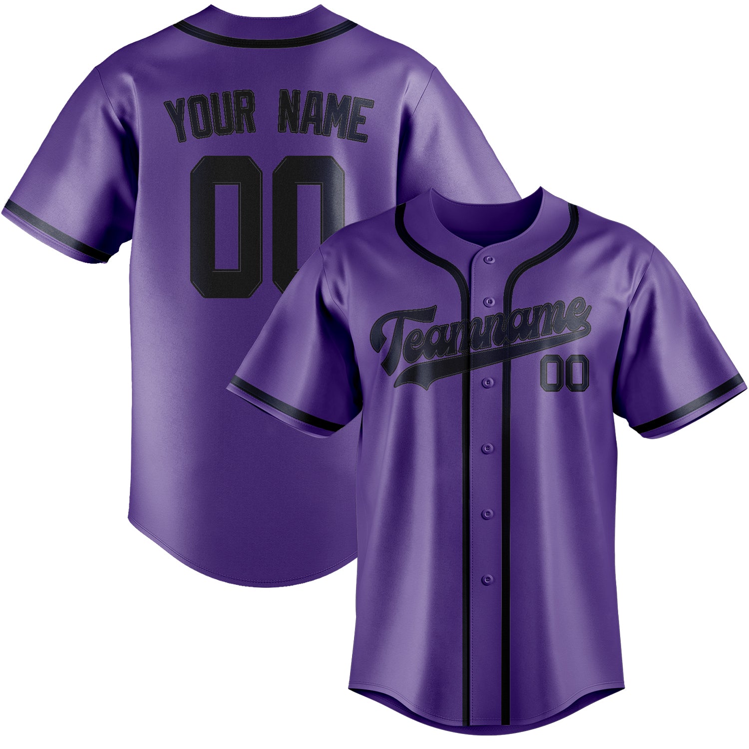 Custom Light Purple Navy Baseball Jersey