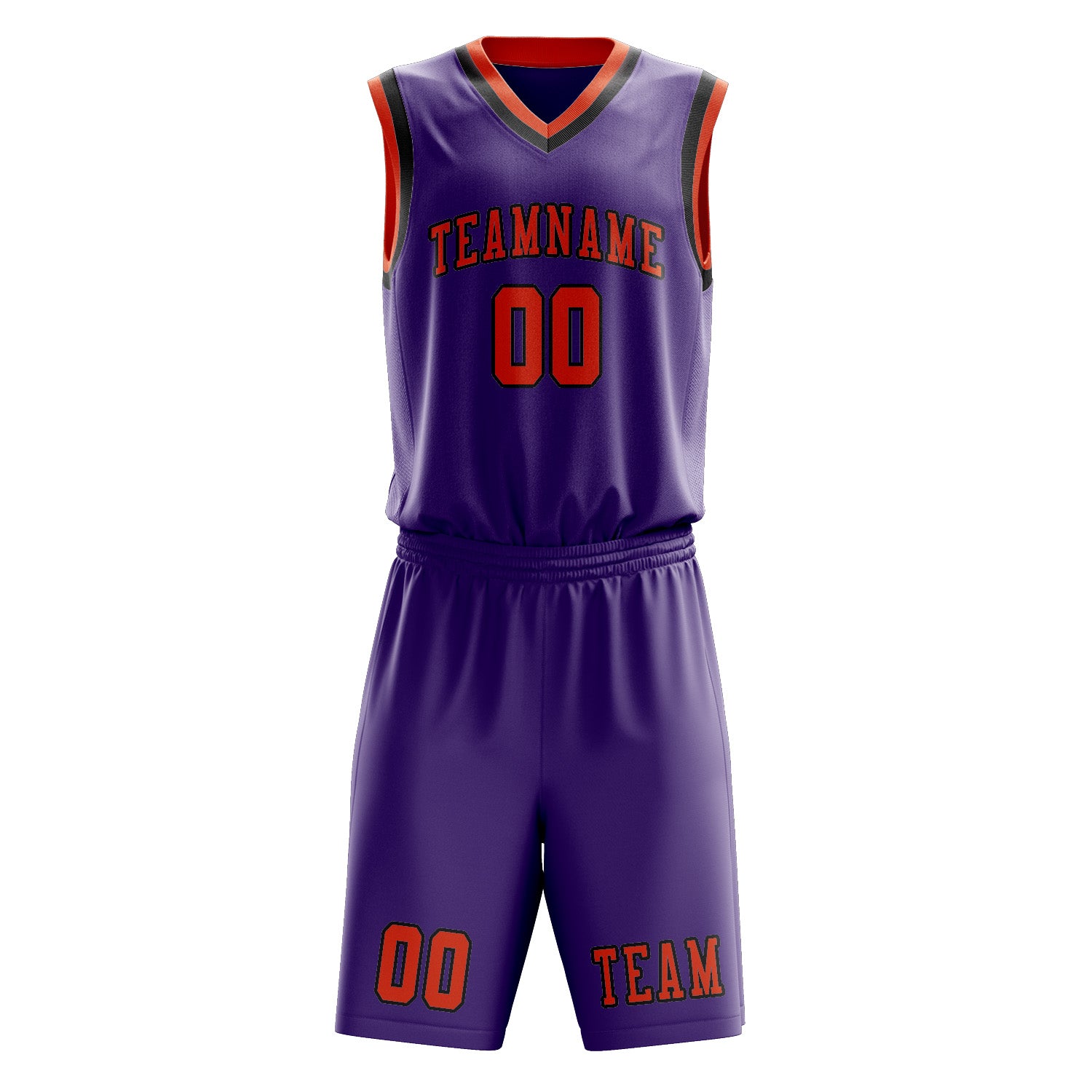 Custom Light Purple Orange Red Basketball Set