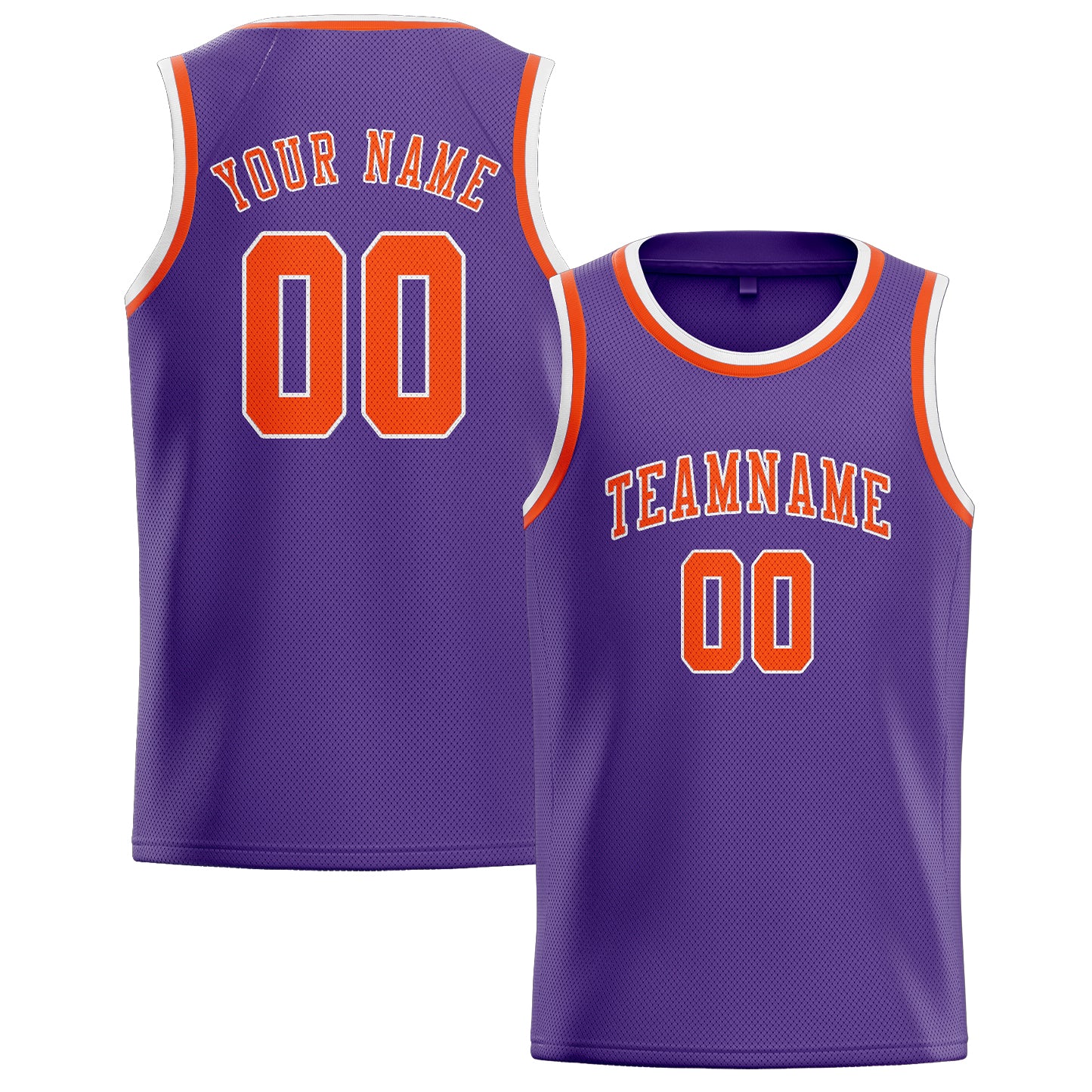 Custom Light Purple Orange Red Basketball Jersey