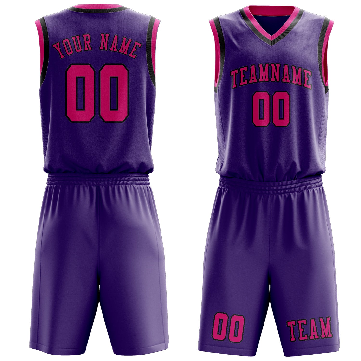 Custom Light Purple Pink Basketball Set