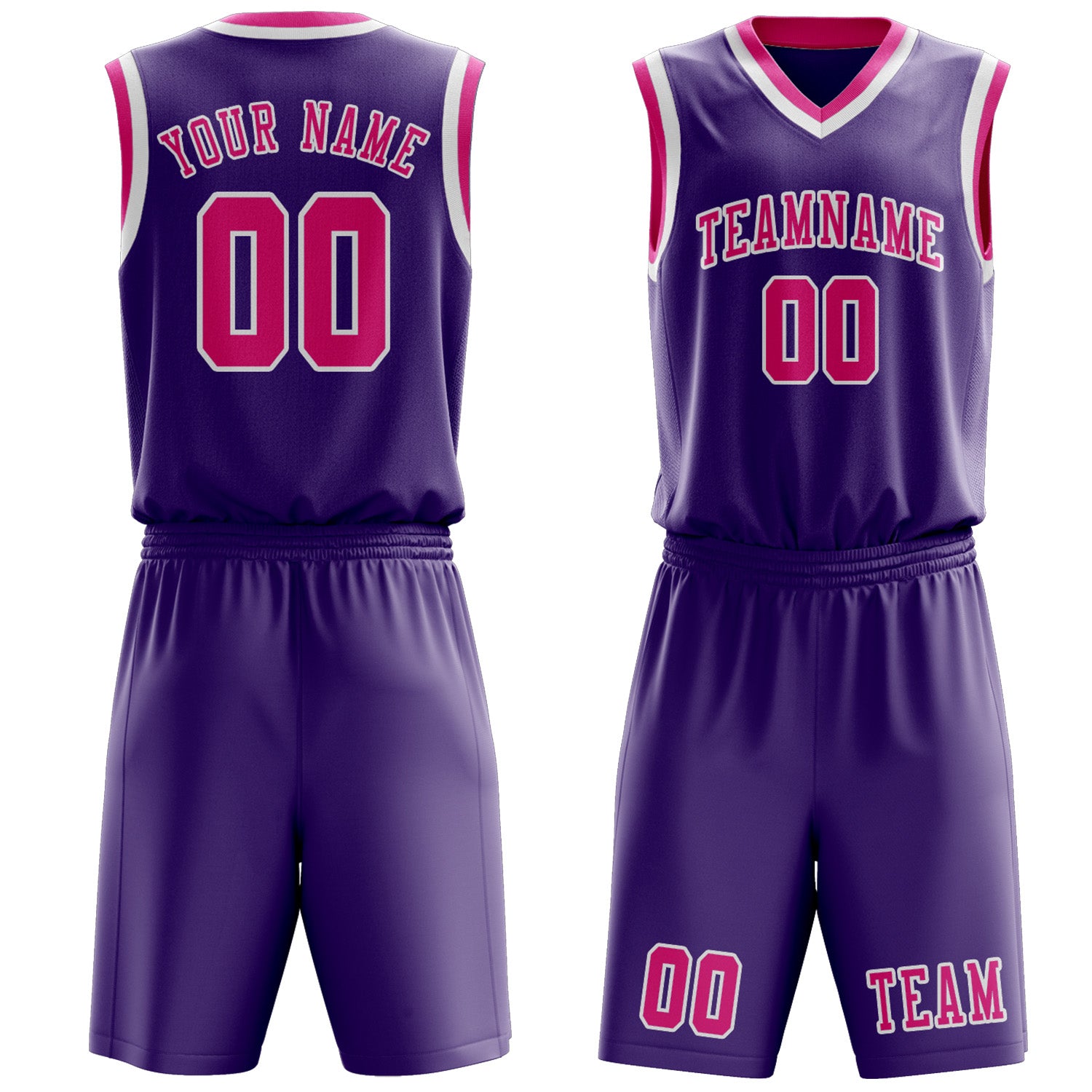 Custom Light Purple Pink Basketball Set