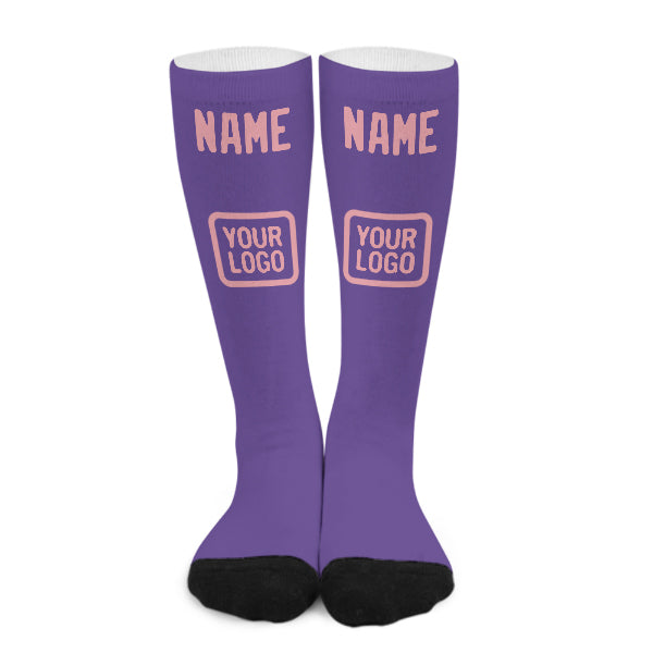 Custom Light Purple Light Pink Knee-High Sock