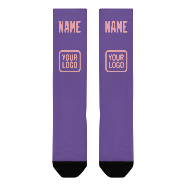 Custom Light Purple Light Pink Knee-High Sock