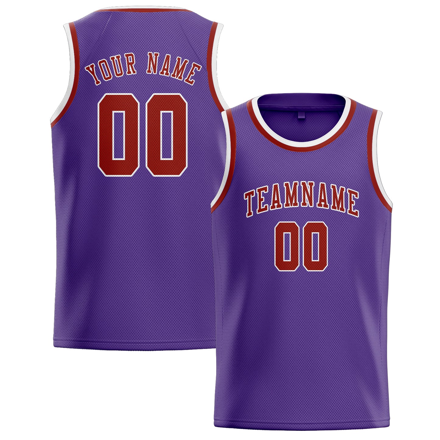Custom Light Purple Coral Red Basketball Jersey