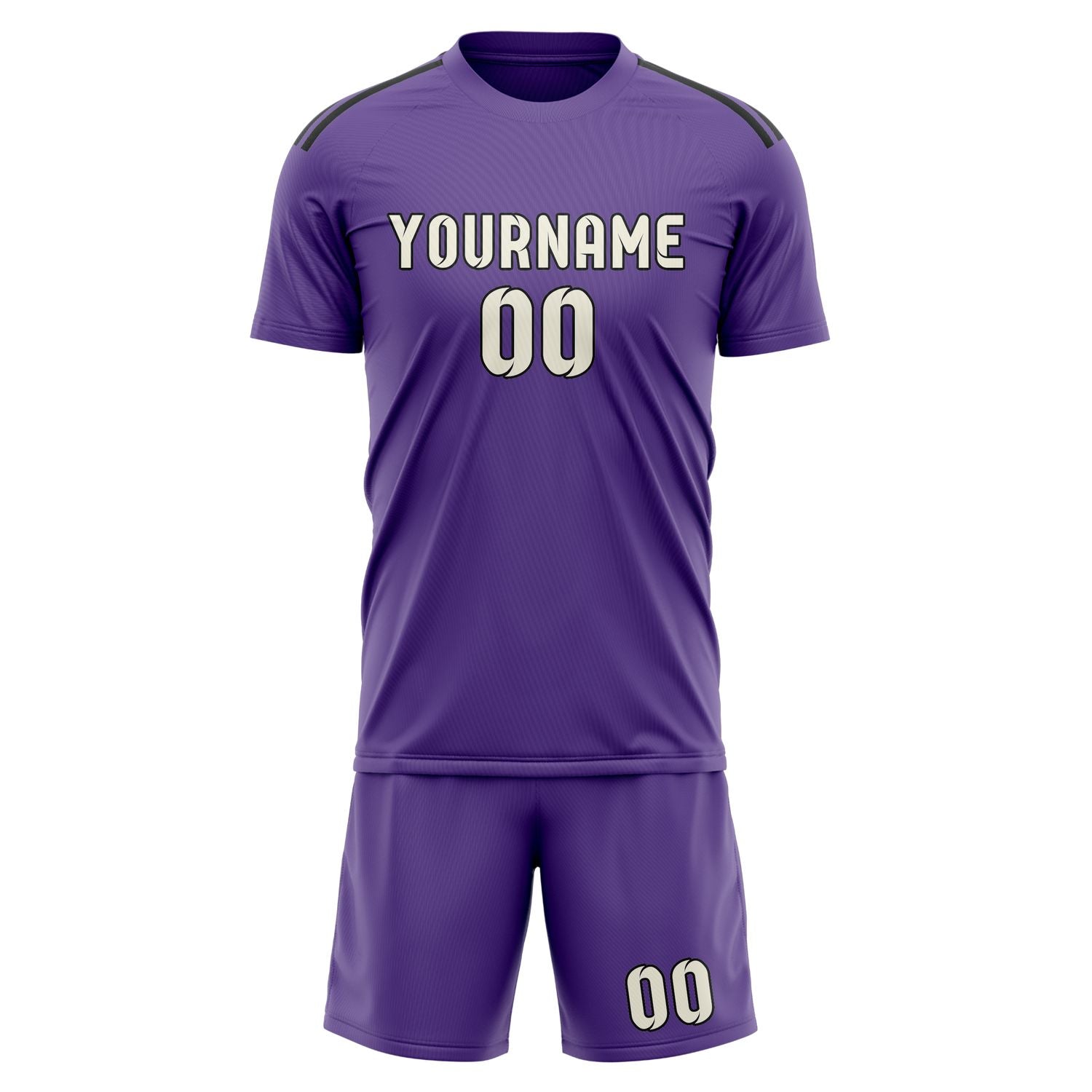 Custom Light Purple Cream Soccer Set