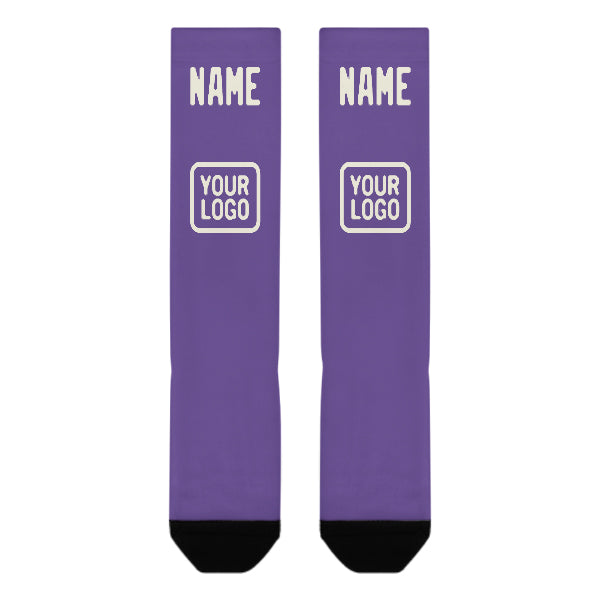 Custom Light Purple Cream Knee-High Sock