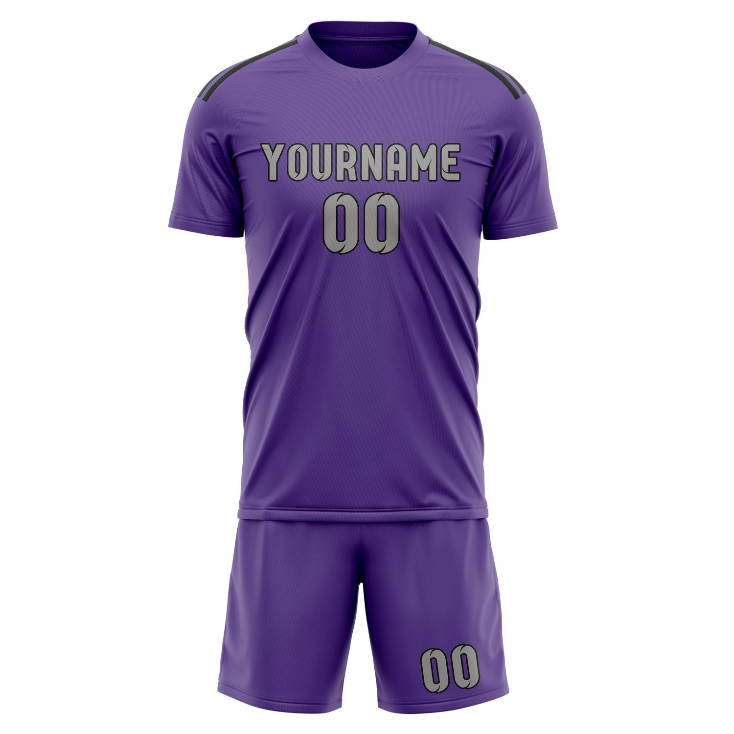 Custom Light Purple Gray Soccer Set