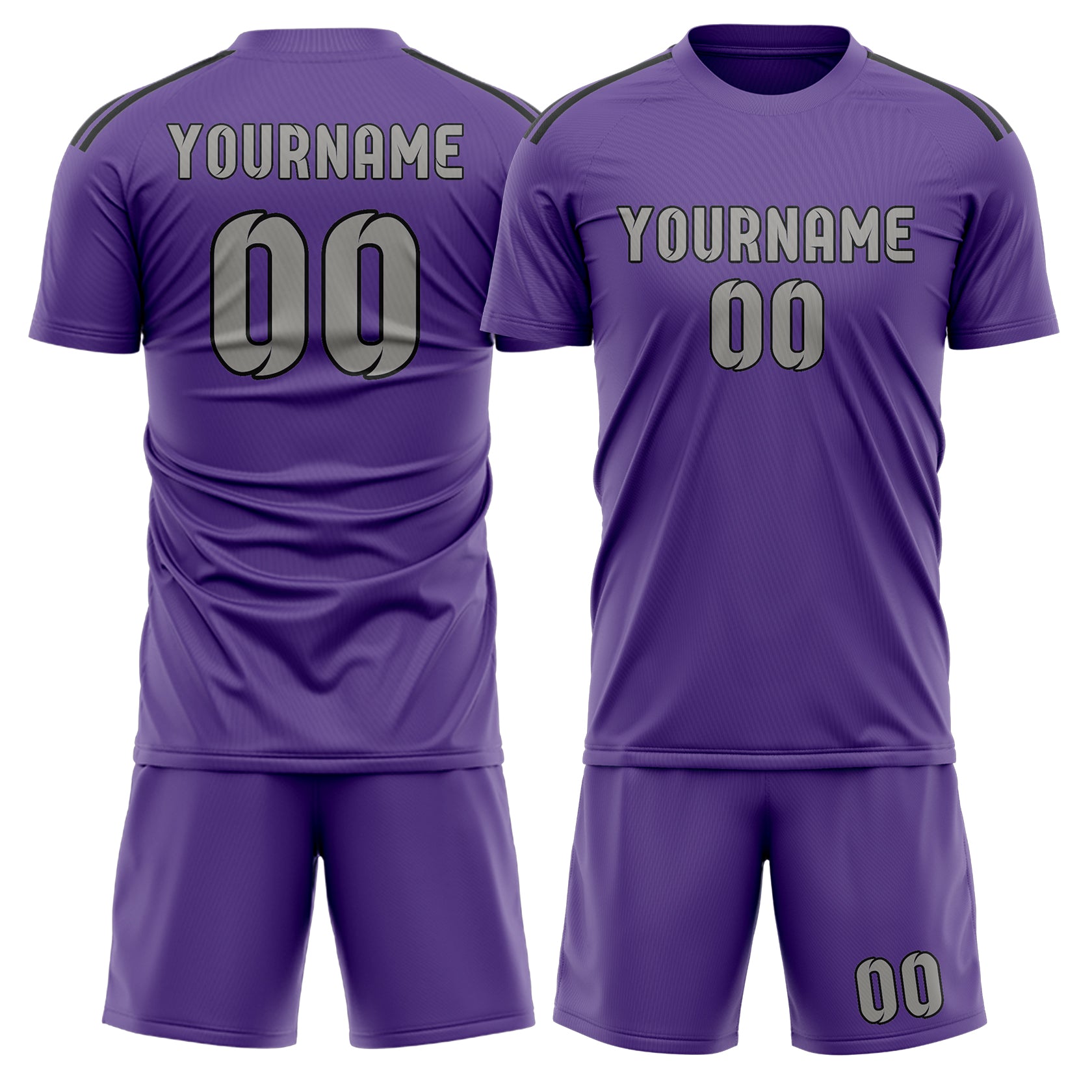 Custom Light Purple Gray Soccer Set