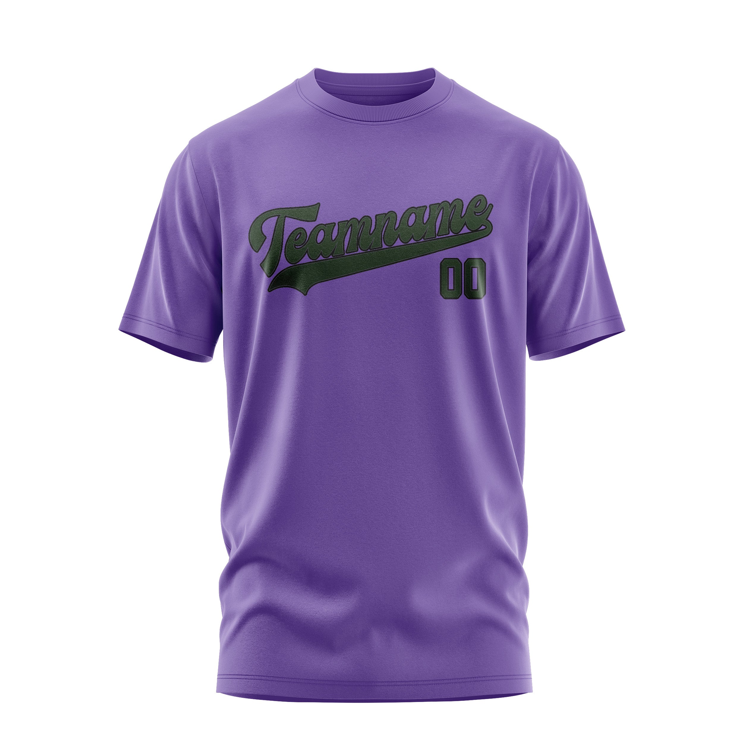 Custom Light Purple Dark Green T-Shirt