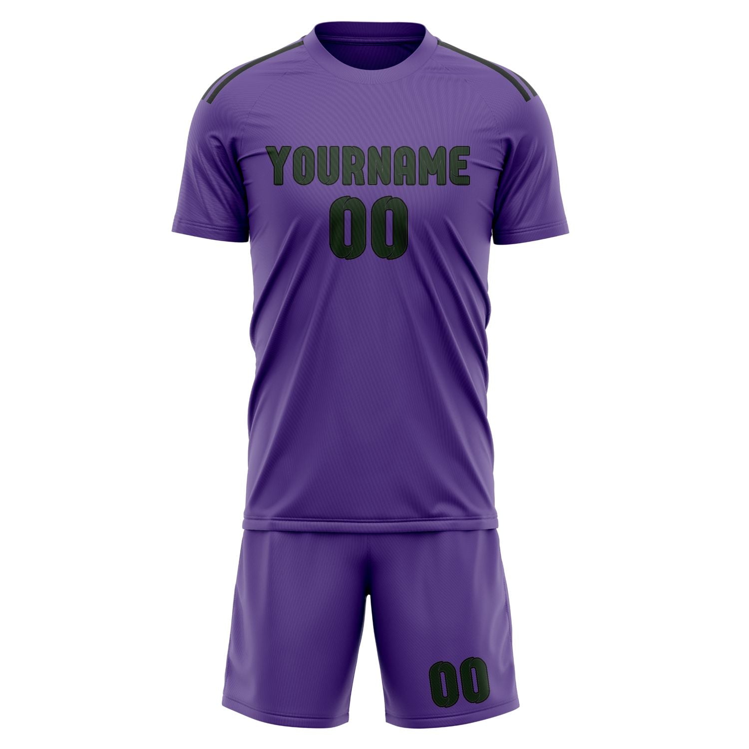 Custom Light Purple Dark Green Soccer Set