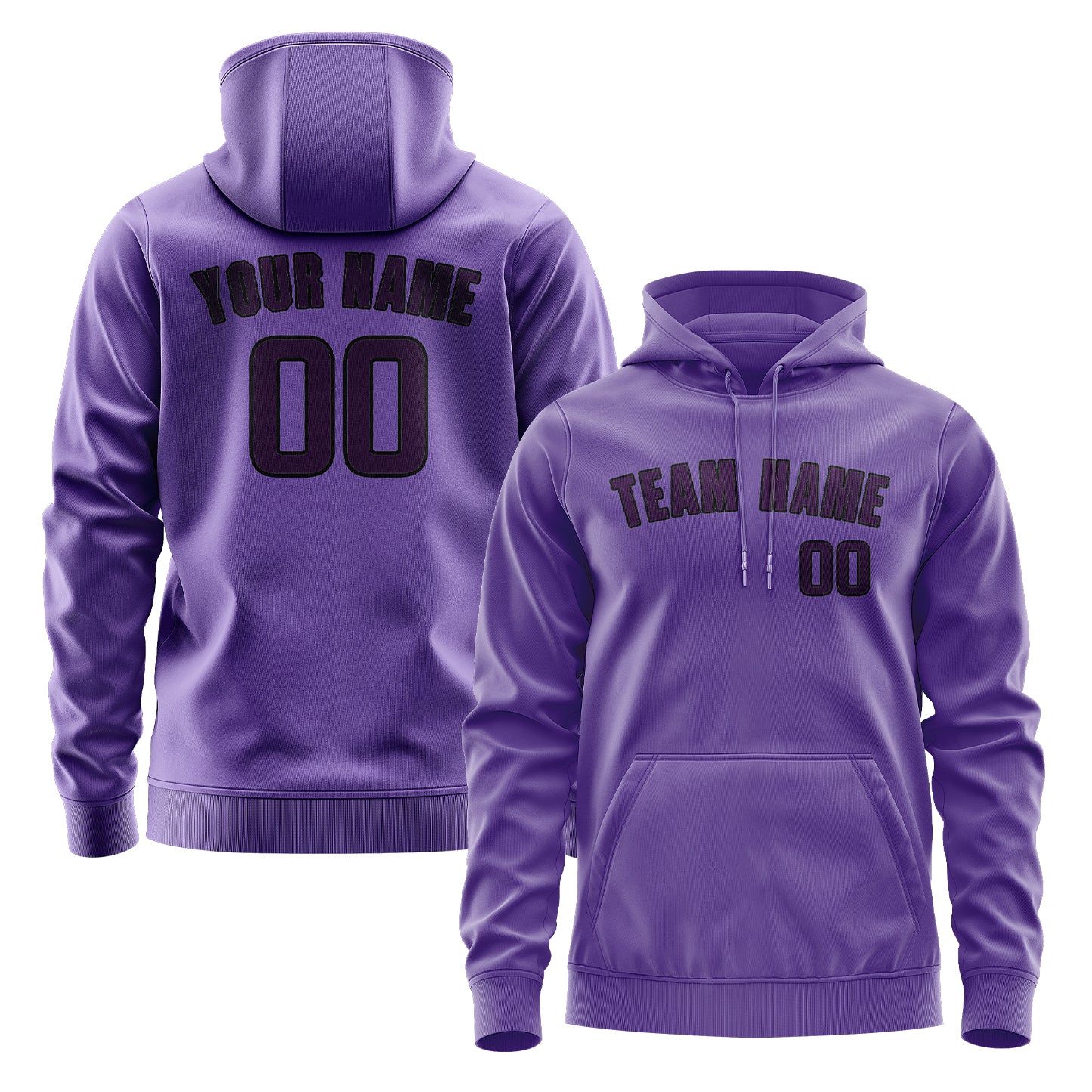 Custom Light Purple Purple Hoodie