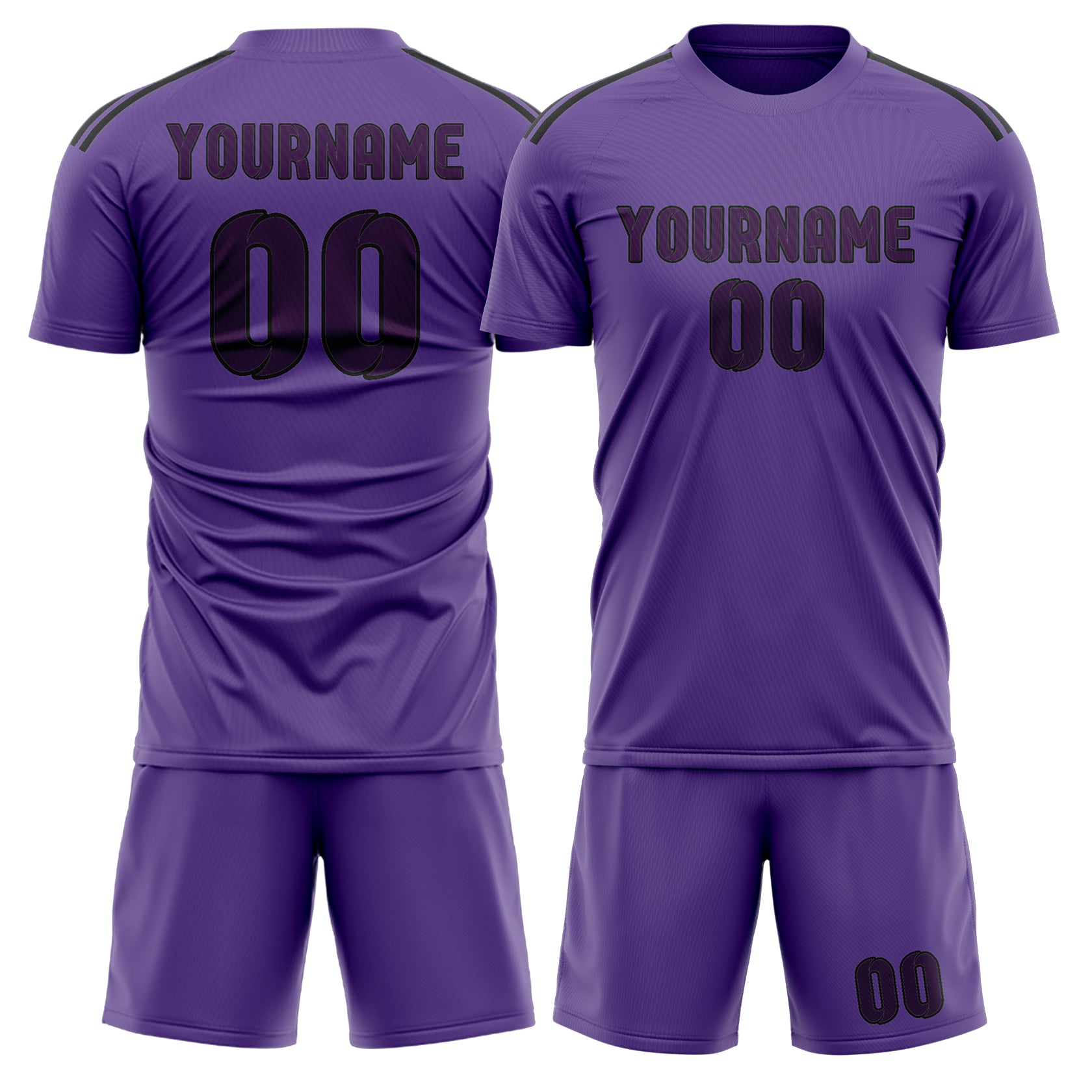 Custom Light Purple Purple Soccer Set