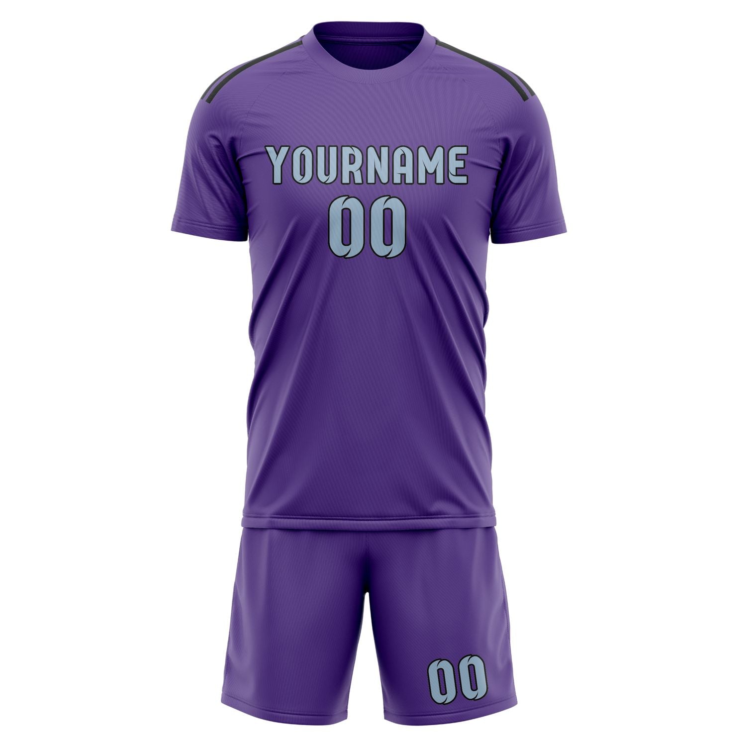 Custom Light Purple Light Blue Soccer Set