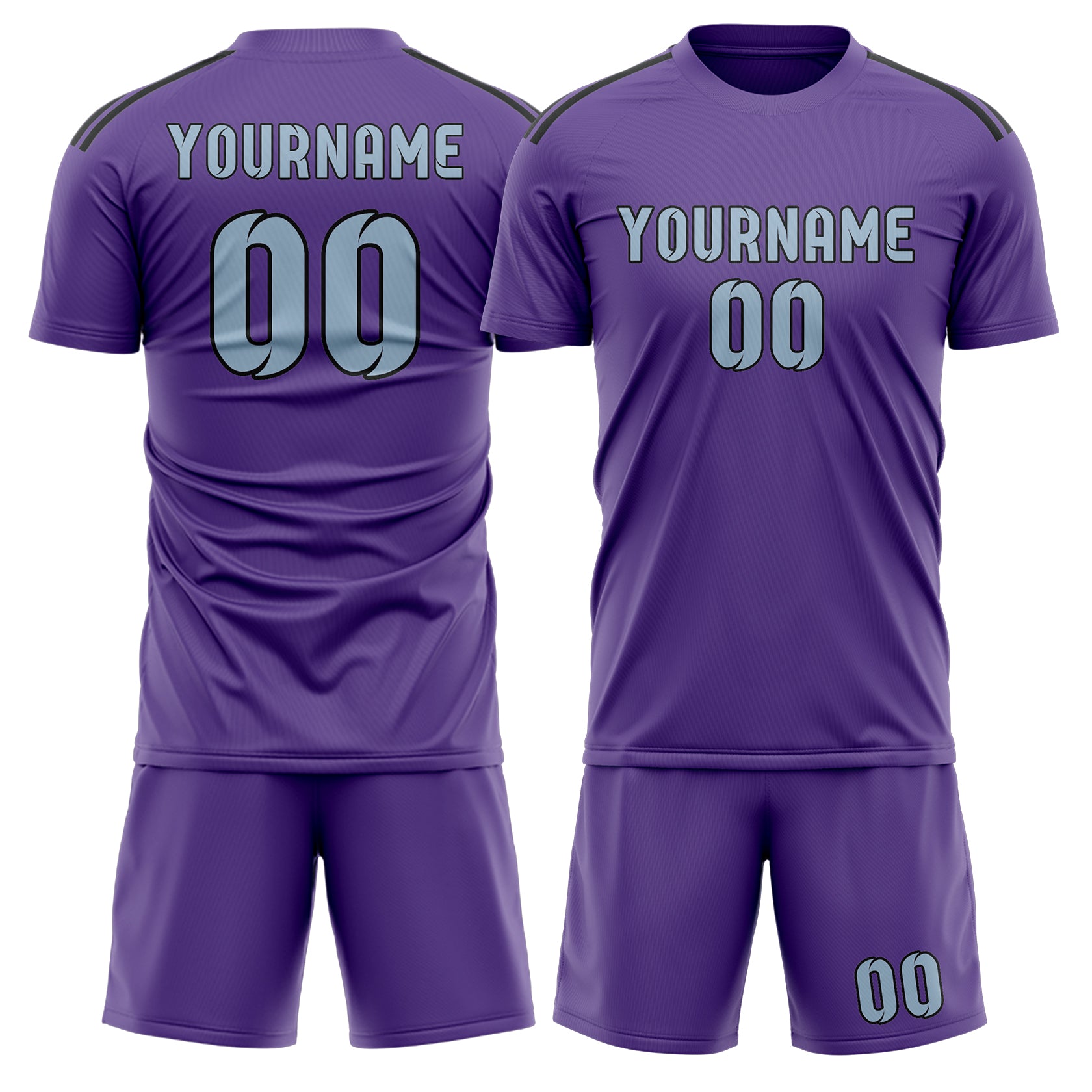 Custom Light Purple Light Blue Soccer Set