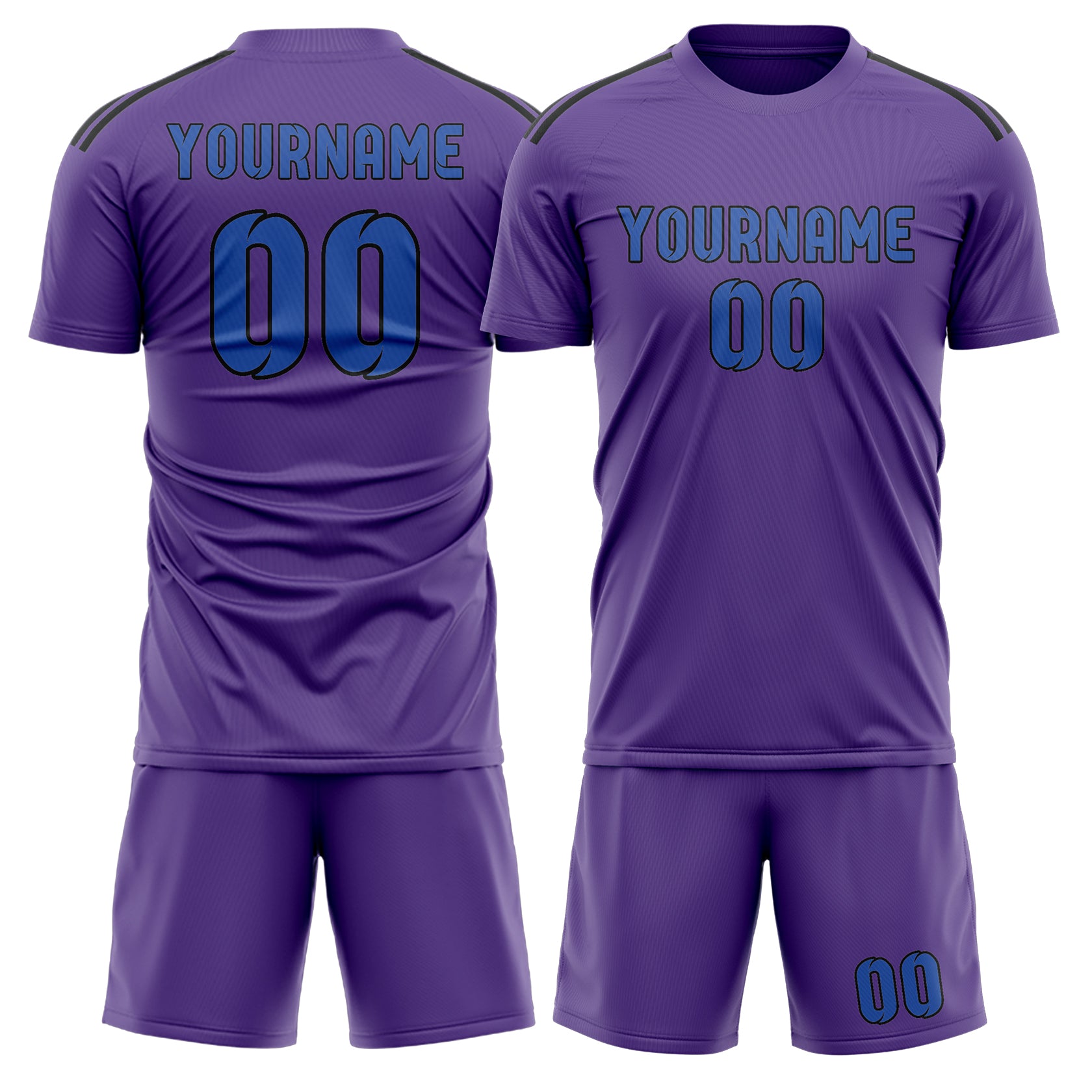 Custom Light Purple Sky Blue Soccer Set