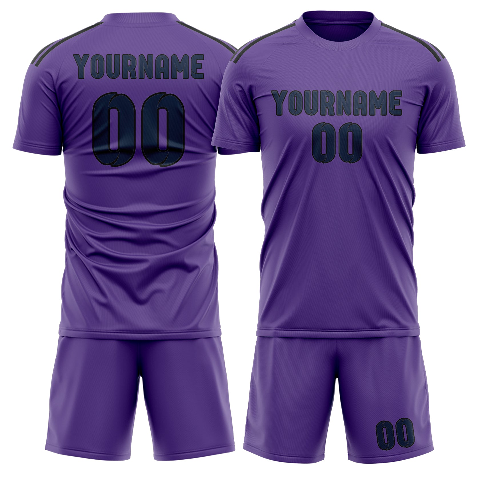 Custom Light Purple Blue Soccer Set