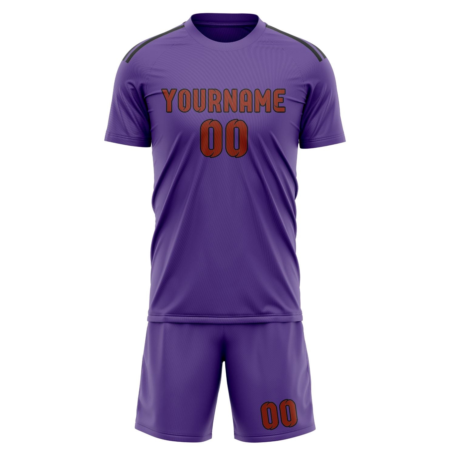 Custom Light Purple Coral Red Soccer Set
