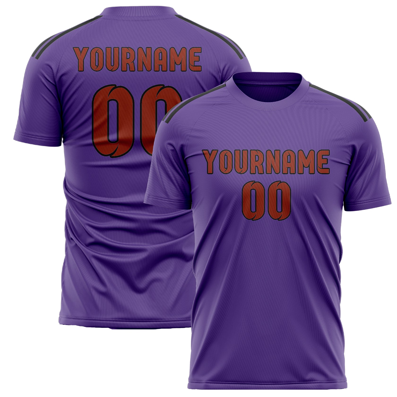 Custom Light Purple Coral Red Soccer Jersey