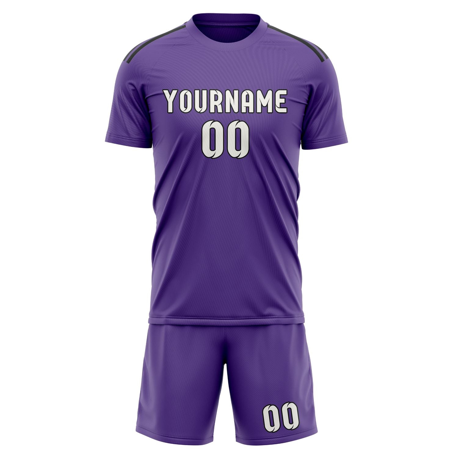 Custom Light Purple White Soccer Set