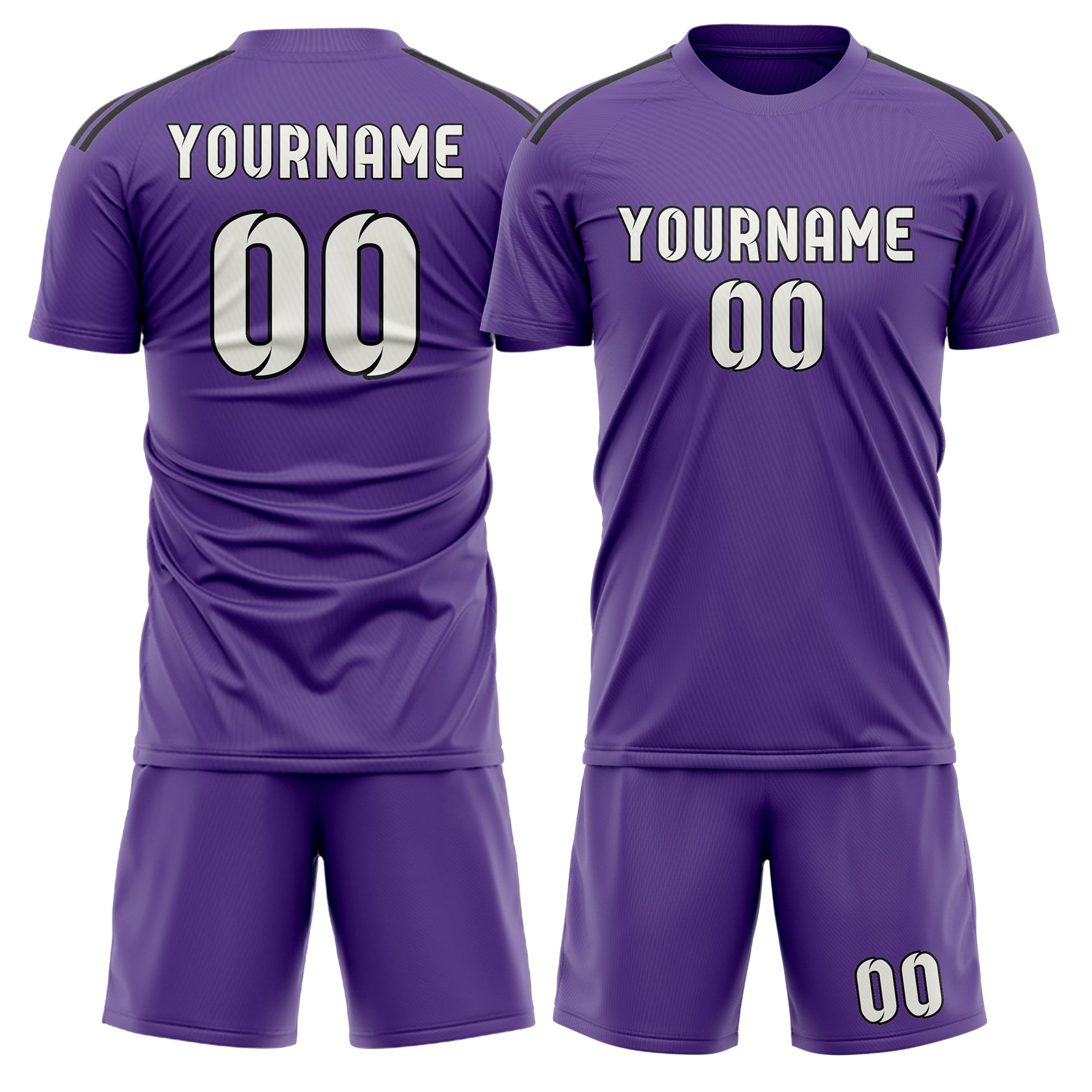 Custom Light Purple White Soccer Set