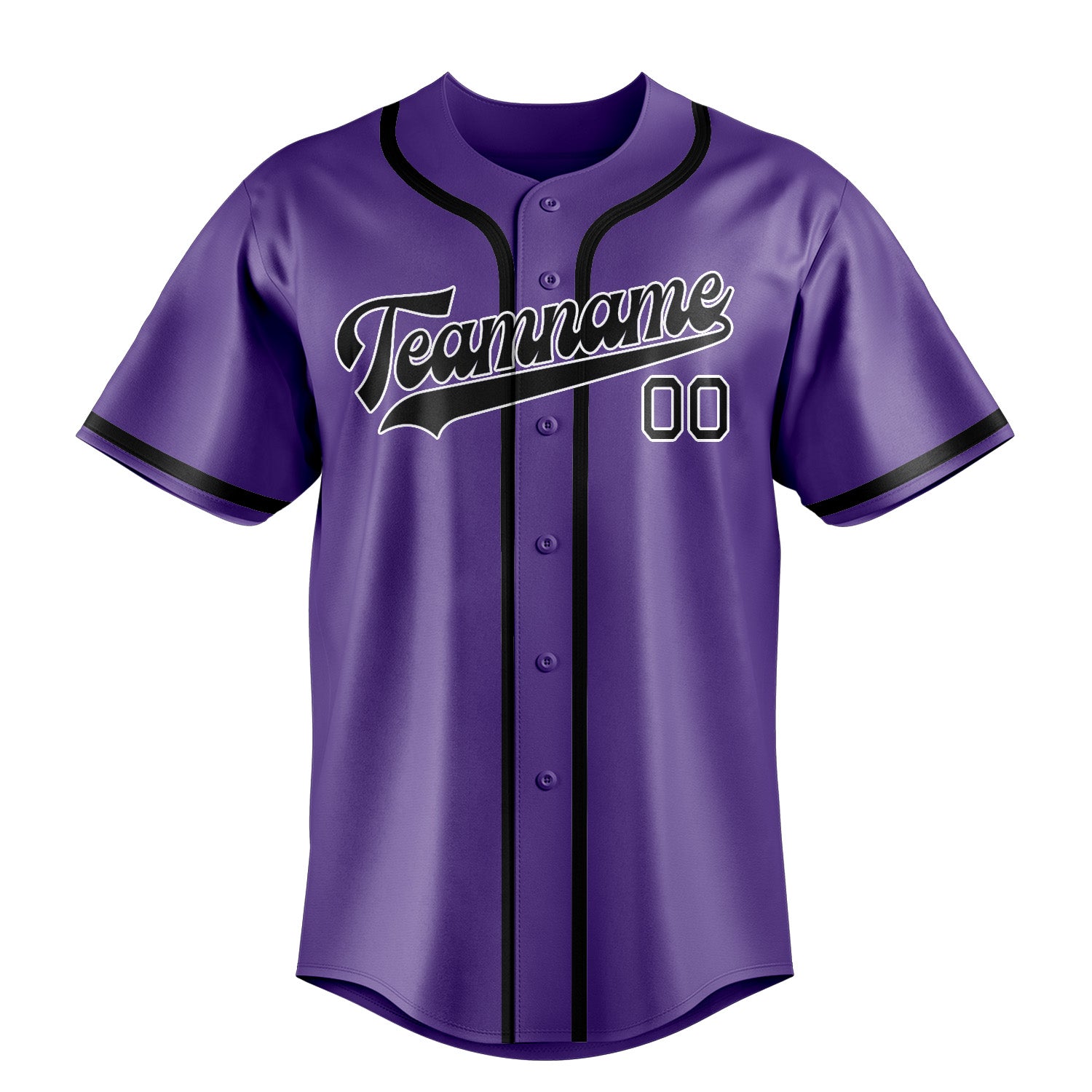 Custom Light Purple Black Baseball Jersey