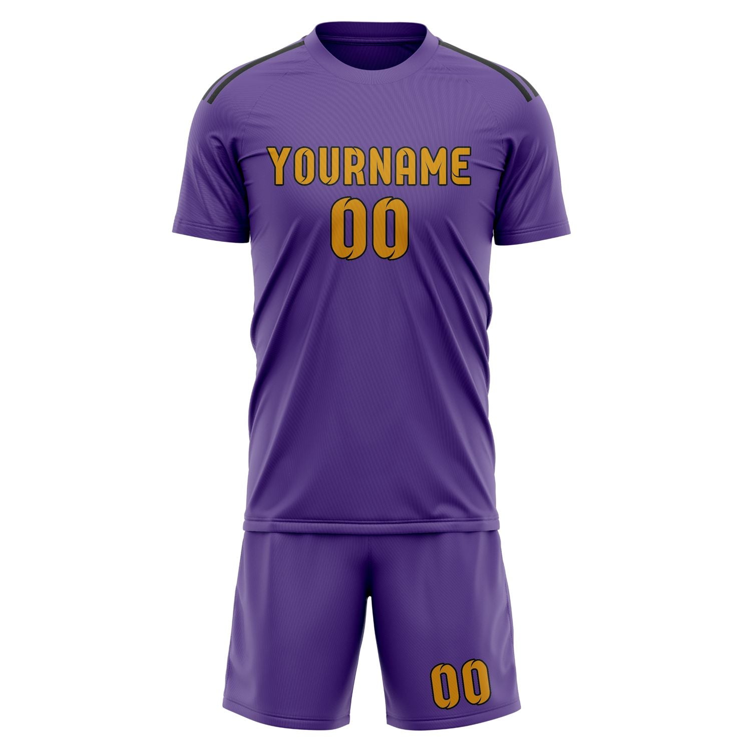Custom Light Purple Yellow Soccer Set