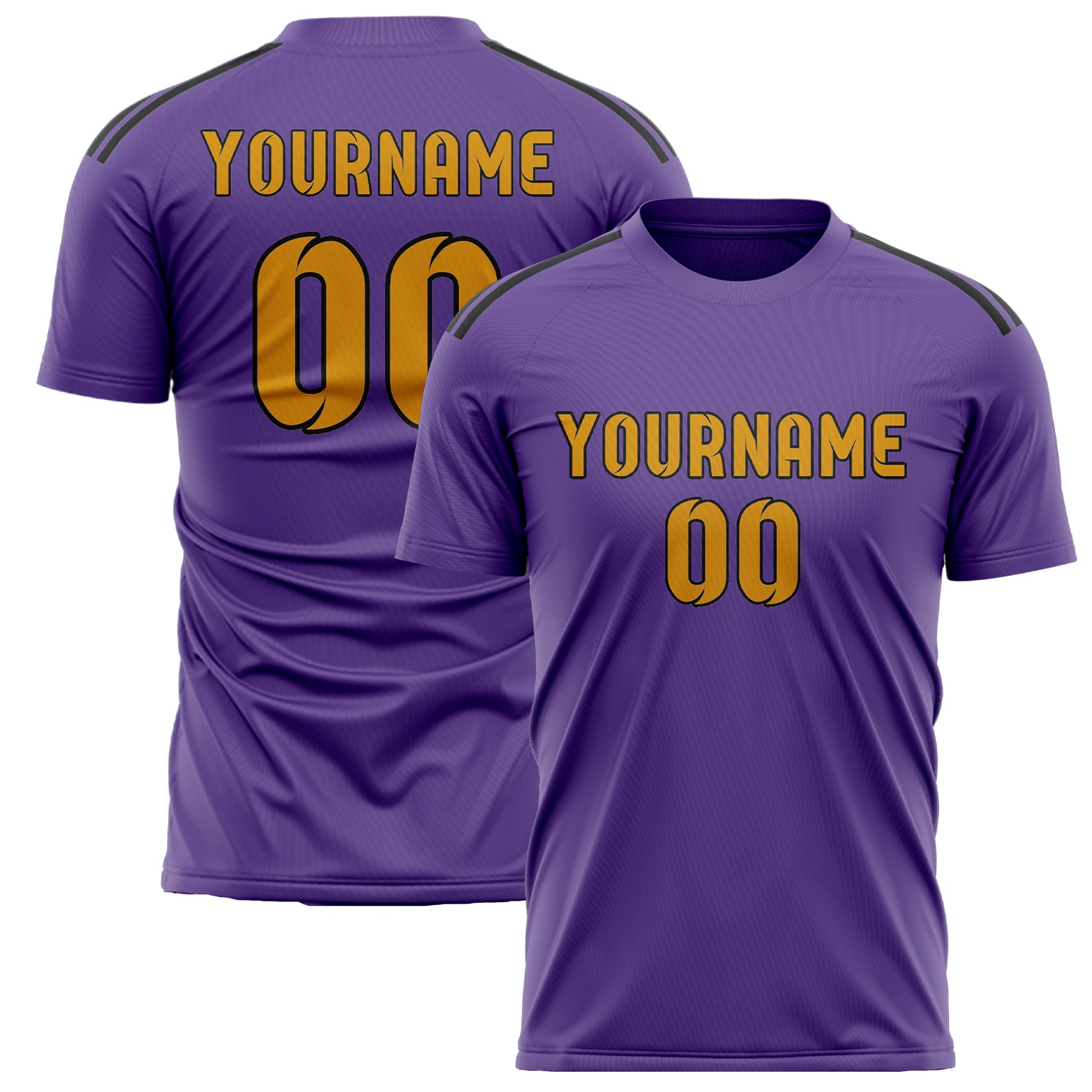 Custom Light Purple Yellow Soccer Jersey