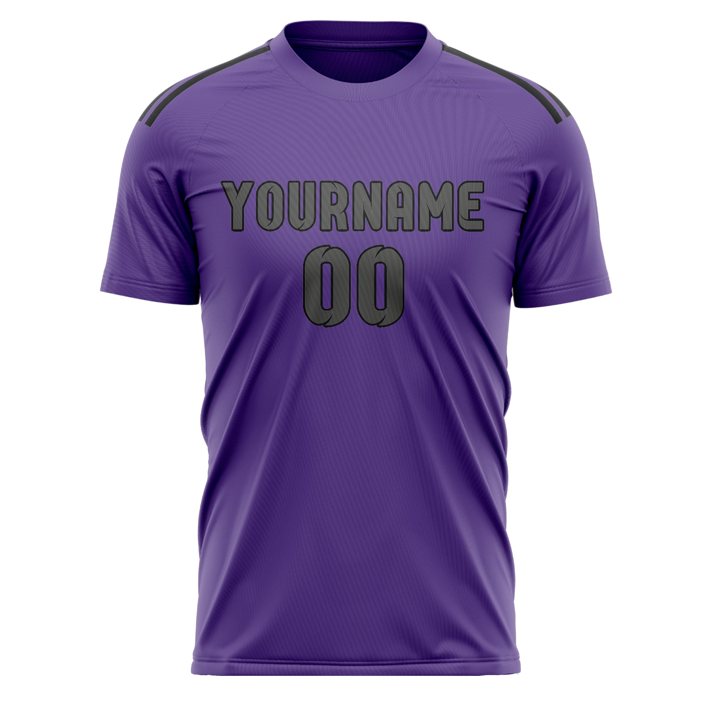 Custom Light Purple Dark Grey Soccer Jersey
